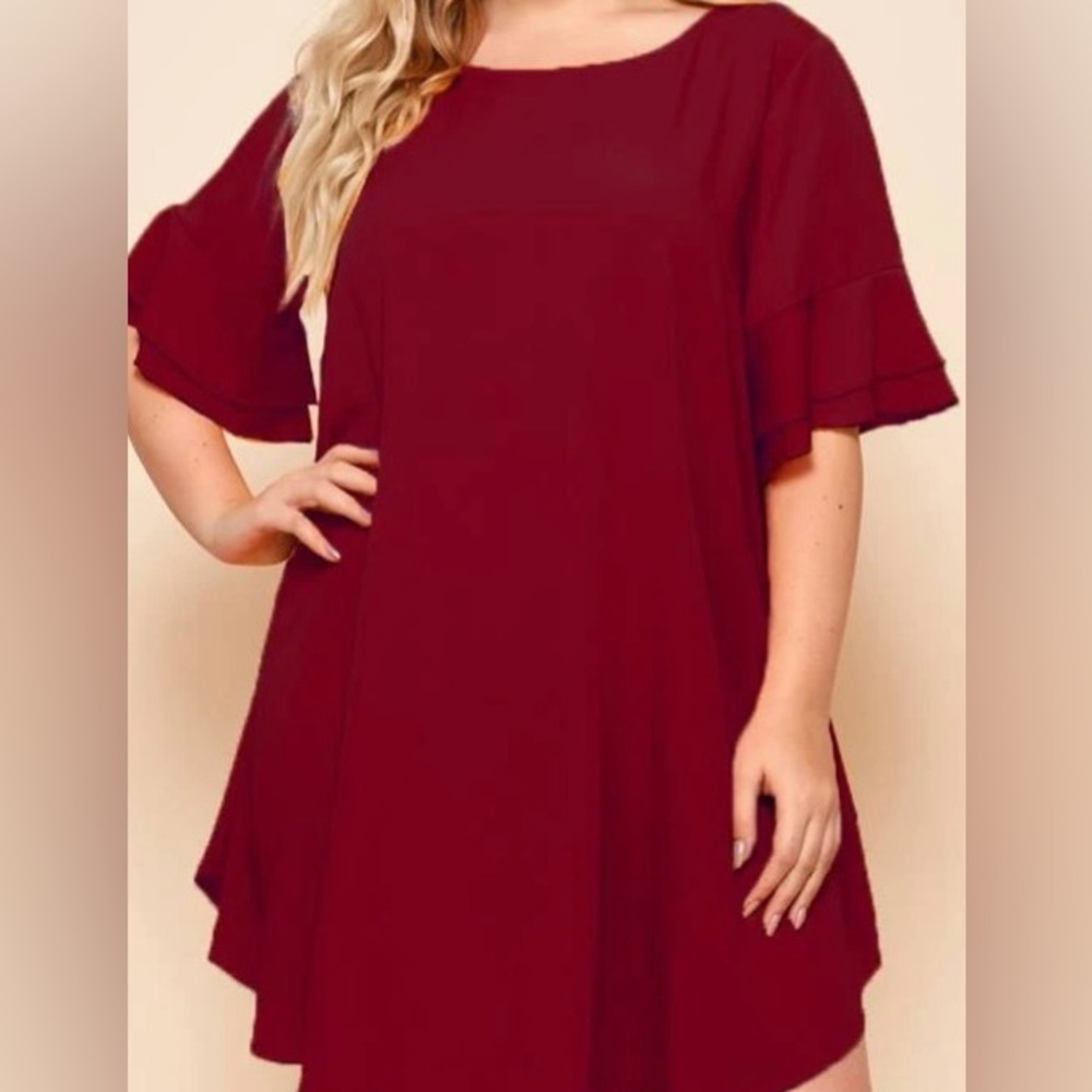 Burgundy dress plus size
